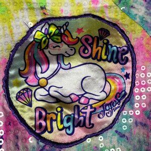 Nickelodeon Unicorn Shine Bright Jacket For Girls - Size M (7/8) Sequin Design